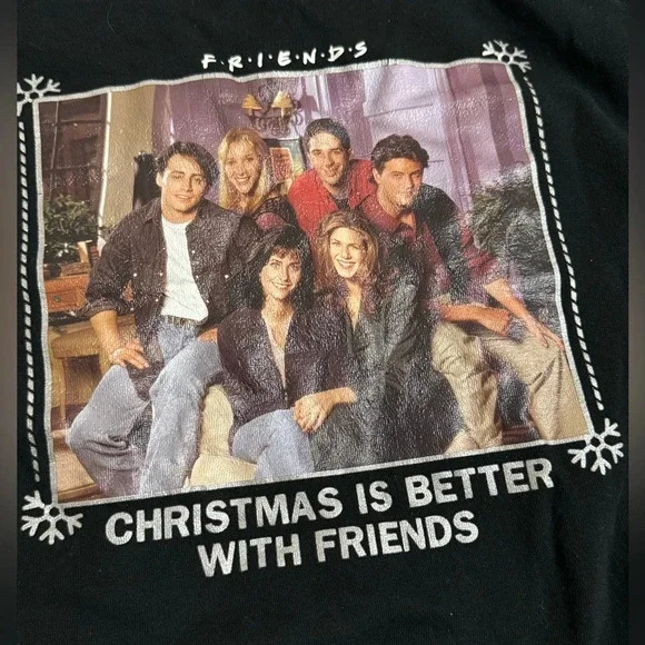 Friends Cropped Holiday Sweatshirt Friends TV Show 90’s Ugly Christmas Sweater - Picture 7 of 7